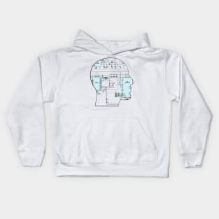 Human faces electronics circuit Kids Hoodie